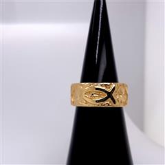 James Avery Retired Fish 14K Yellow Gold Band Ring